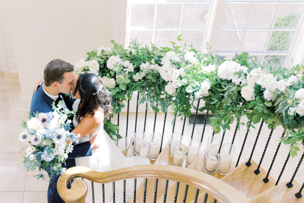 staircase-decorated-morais-vineyards-wedding