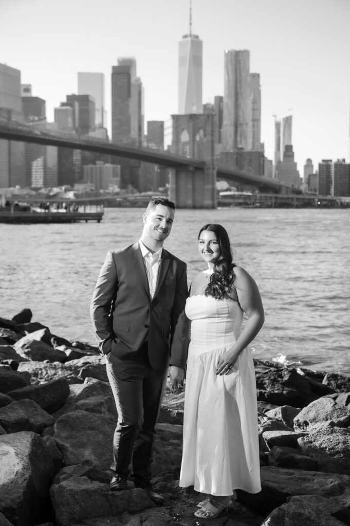 “Bride celebrating engagement in NYC — how to start planning your NYC wedding".